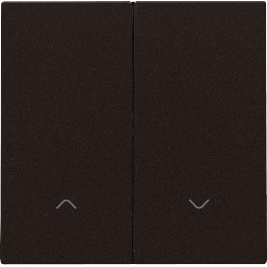 Afwerkingsset dubbele elektr. rolluikschakelaar dark brown