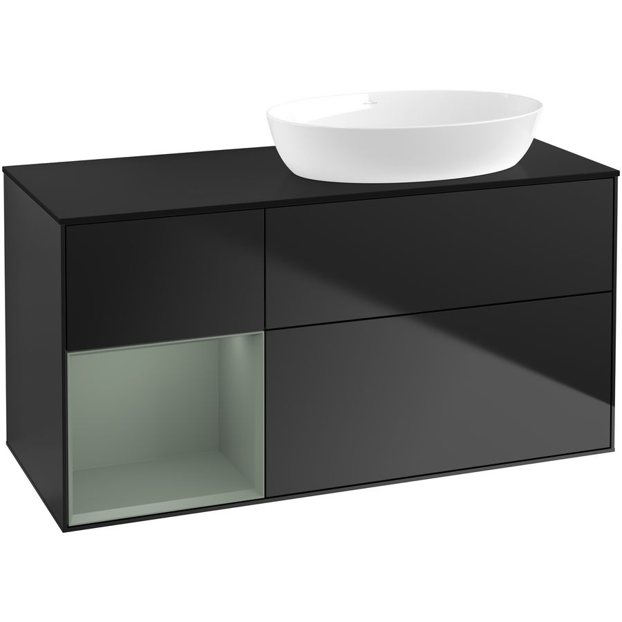 Wastafelonderkast Finion 1200x603x501mm Black Matt Lacquer GA42GMPD