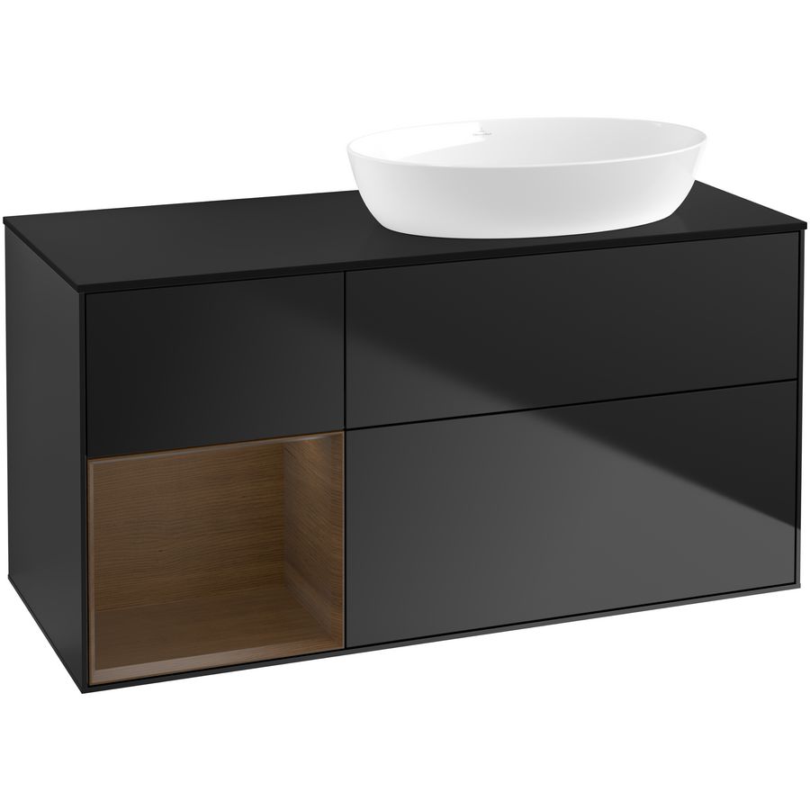Wastafelonderkast Finion 1200x603x501mm Black Matt Lacquer GA42GNPD