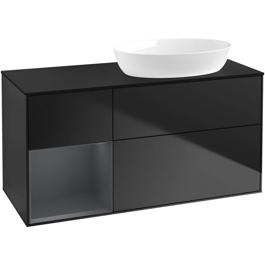 Wastafelonderkast Finion 1200x603x501mm Black Matt Lacquer GA42HGPD
