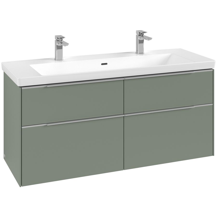 Wastafelonderkastkast SUBWAY 3.0 1272x576x478mm Soft Green C602L0AF greep alu. glans