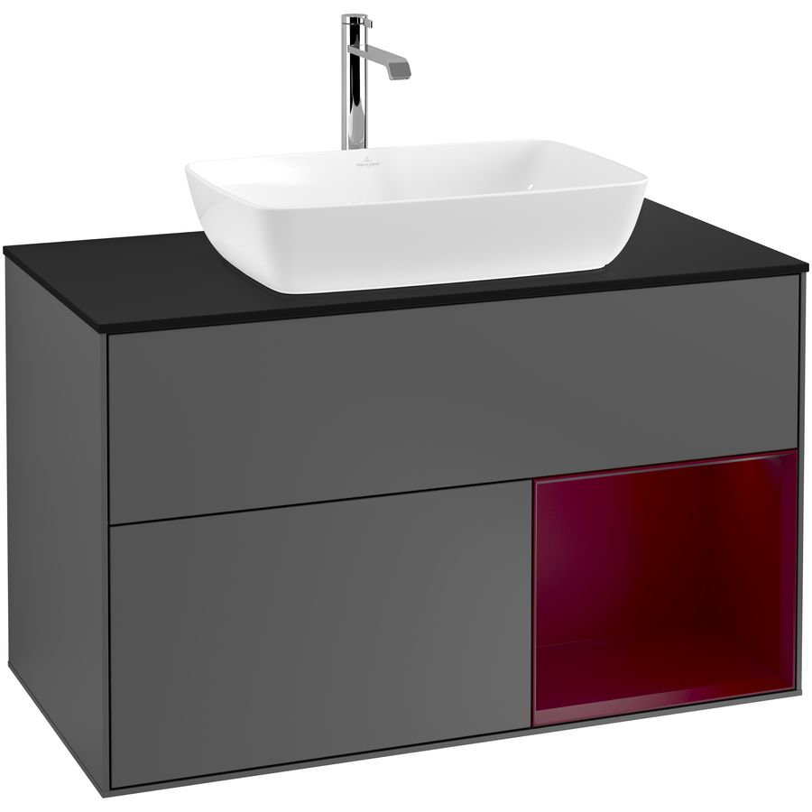 Wastafelonderkast Finion 1000x603x501mm Antr. Matt Lacquer G782HBGK