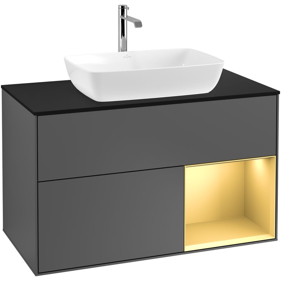 Wastafelonderkast Finion 1000x603x501mm Antr. Matt Lacquer G782HFGK