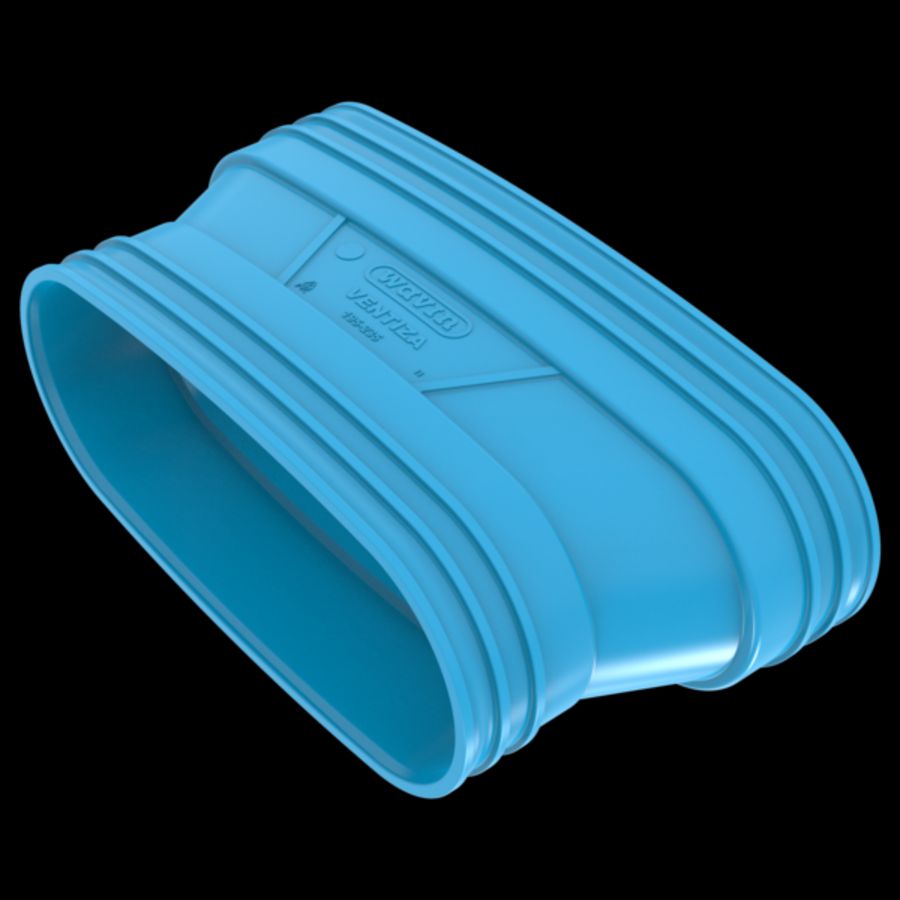 Verloopstuk lijm PVC luchtverdeelsysteem VENTIZA blauw (235x80mm) x (195x80mm) mof/mof
