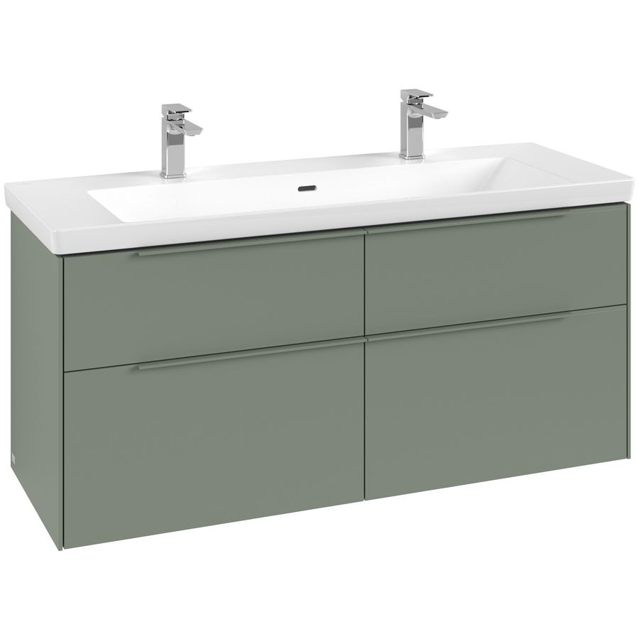 Wastafelonderkastkast SUBWAY 3.0 1272x576x478mm Soft Green C602L2AF greep monochroom