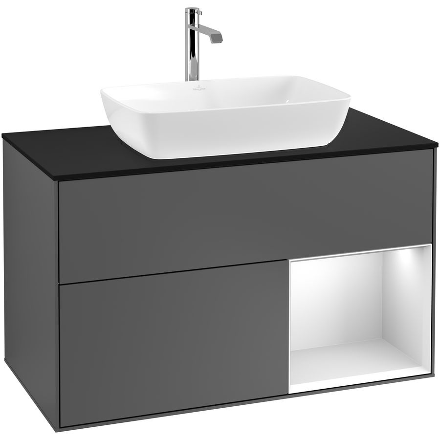 Wastafelonderkast Finion 1000x603x501mm Antr. Matt Lacquer G782MTGK