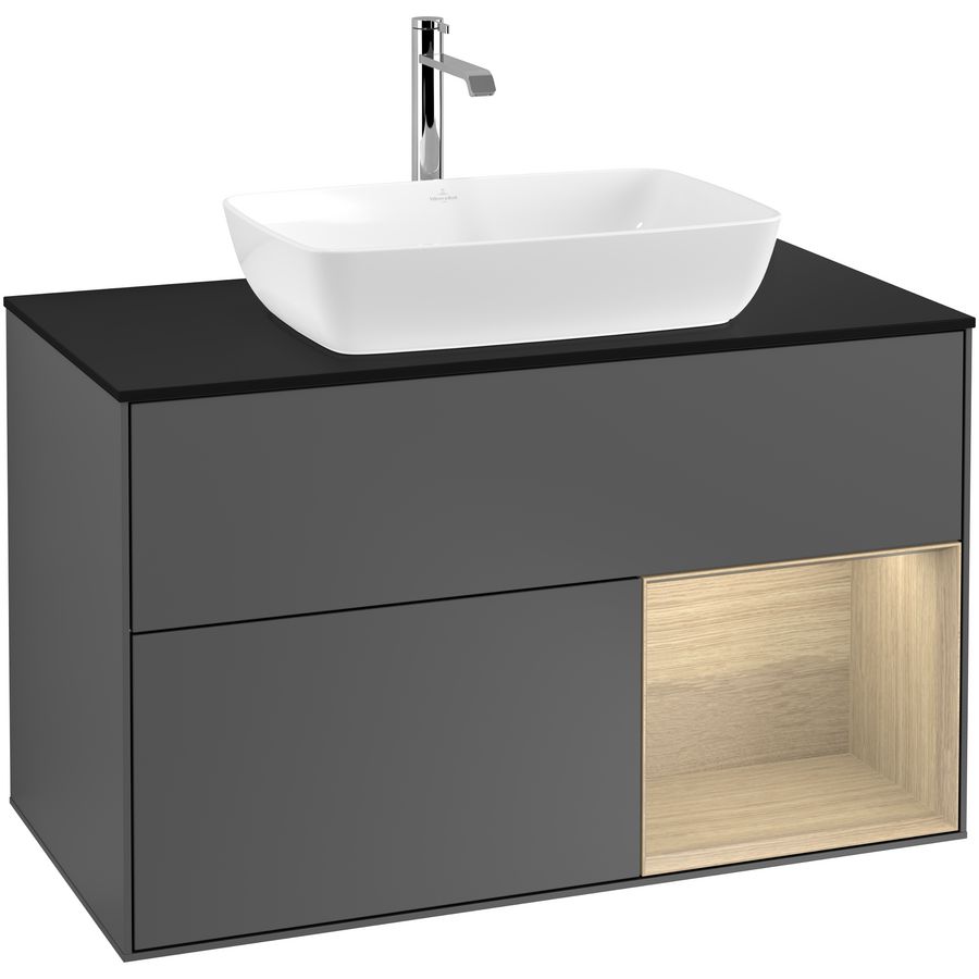 Wastafelonderkast Finion 1000x603x501mm Antr. Matt Lacquer G782PCGK