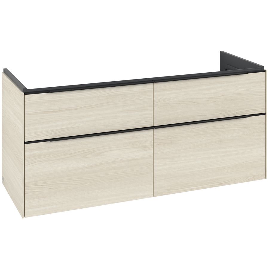 Wastafelonderkastkast SUBWAY 3.0 1272x576x478mm White Oak C56801AA greep Volcano Black