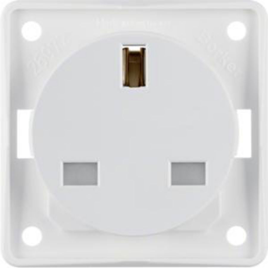 Wandcontactdoos British standard berker Integro polarwit