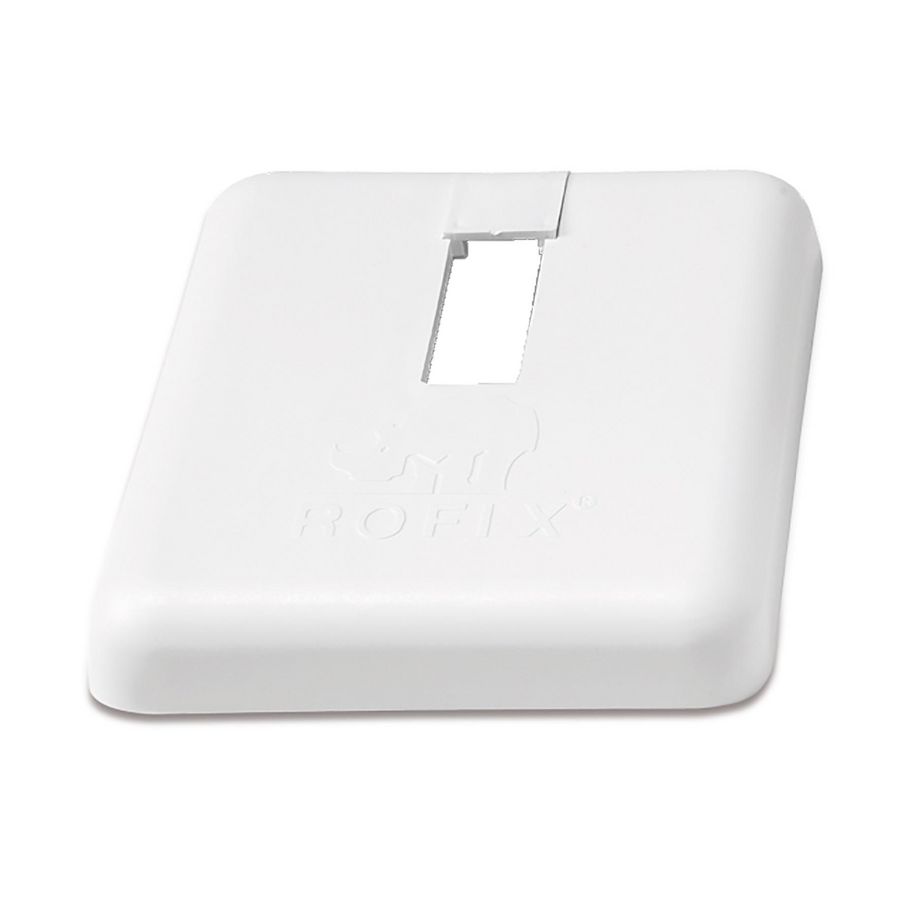 Afdekking / afdekplaat wit tbv voetconsole 35x10mm