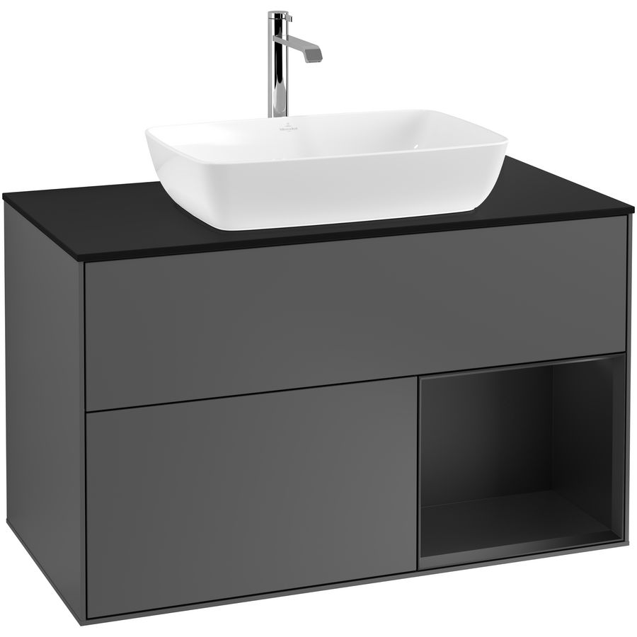Wastafelonderkast Finion 1000x603x501mm Antr. Matt Lacquer G782PDGK