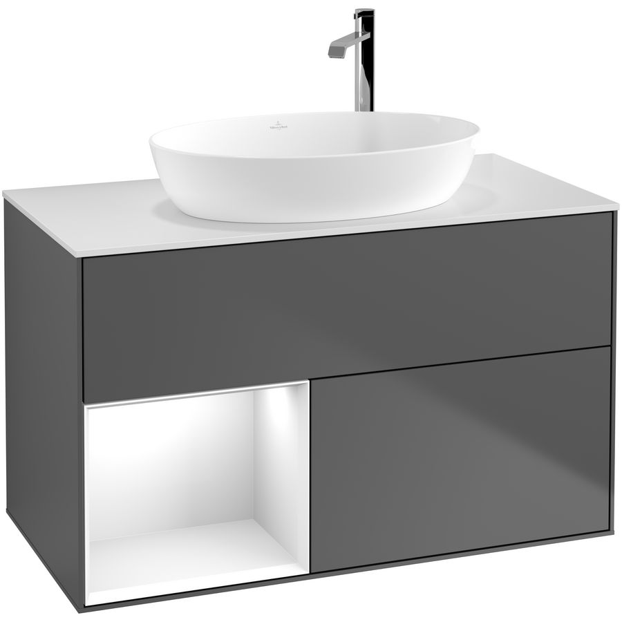 Wastafelonderkast Finion 1000x603x501mm Antr. Matt Lacquer G891GFGK