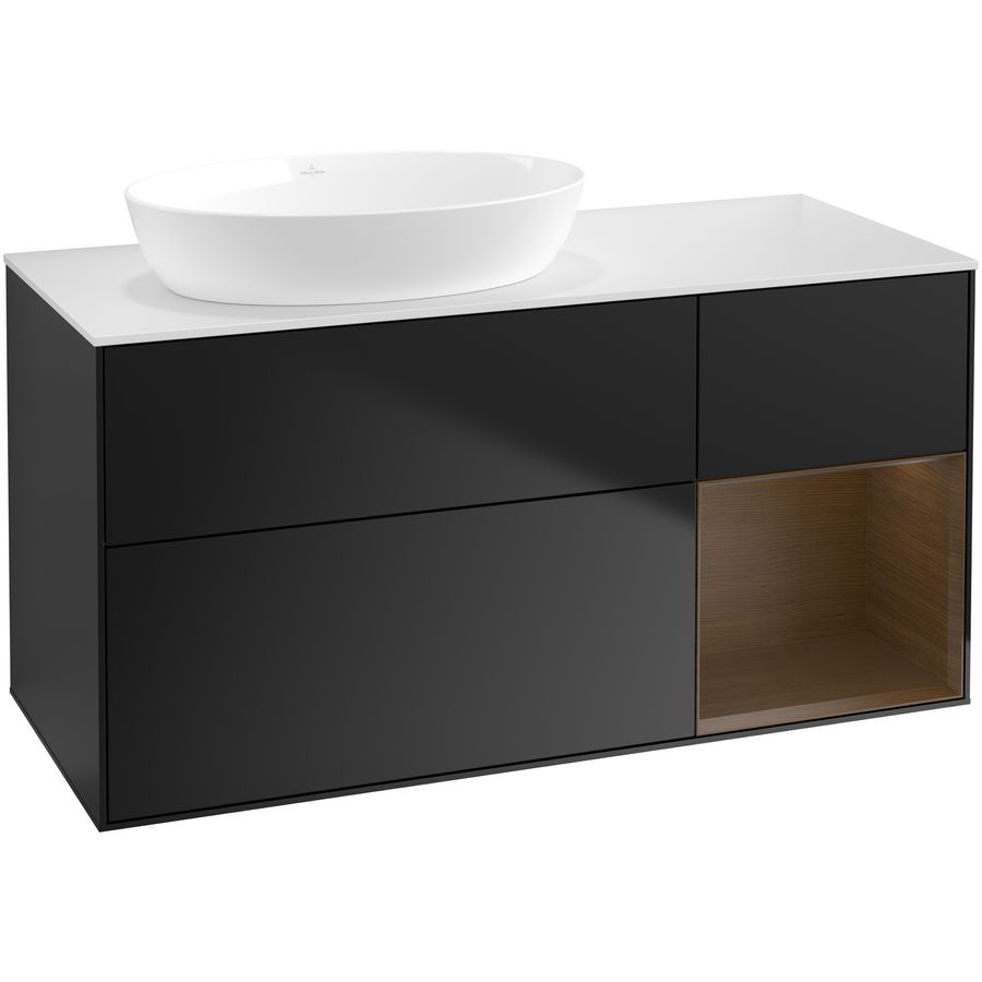 Wastafelonderkast Finion 1200x603x501mm Black Matt Lacquer GA51GNPD