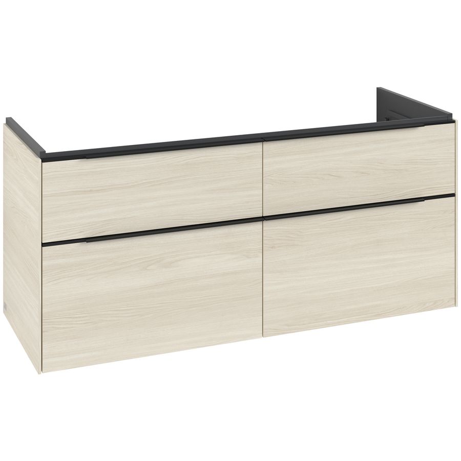 Wastafelonderkastkast SUBWAY 3.0 1272x576x478mm White Oak C568L1AA greep Volcano Black