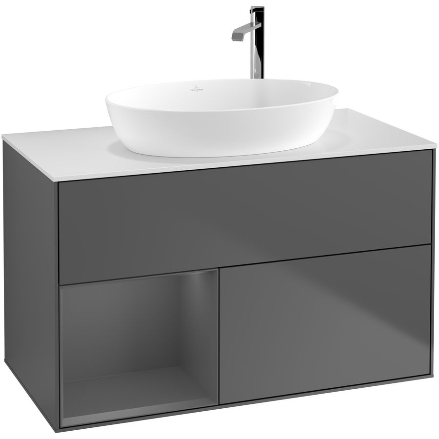 Wastafelonderkast Finion 1000x603x501mm Antr. Matt Lacquer G891GKGK