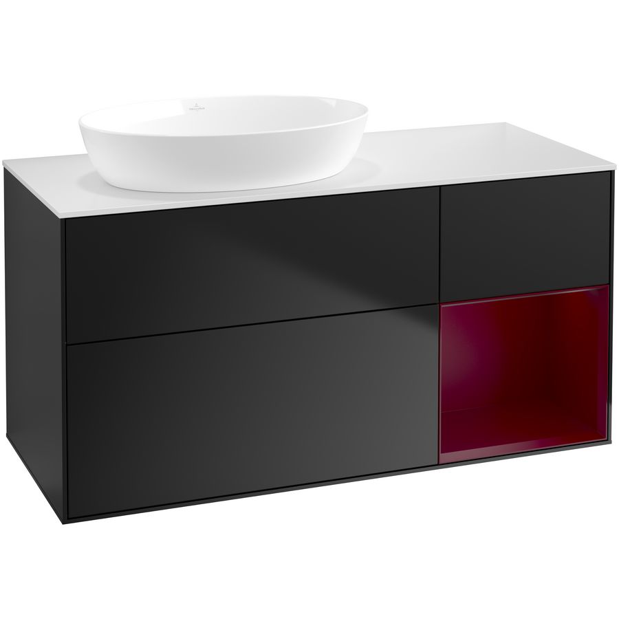 Wastafelonderkast Finion 1200x603x501mm Black Matt Lacquer GA51HBPD