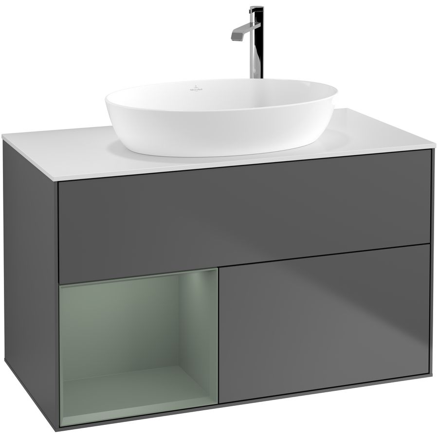 Wastafelonderkast Finion 1000x603x501mm Antr. Matt Lacquer G891GMGK