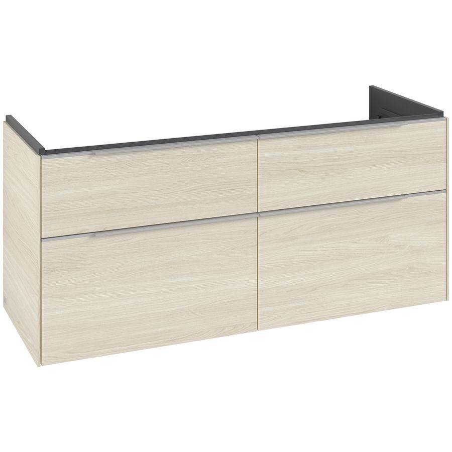 Wastafelonderkastkast SUBWAY 3.0 1272x576x478mm White Oak C60200AA greep alu. glans