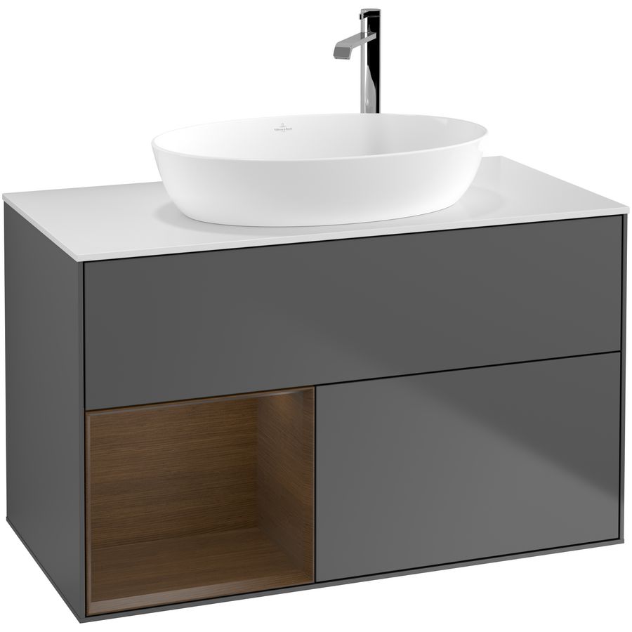 Wastafelonderkast Finion 1000x603x501mm Antr. Matt Lacquer G891GNGK