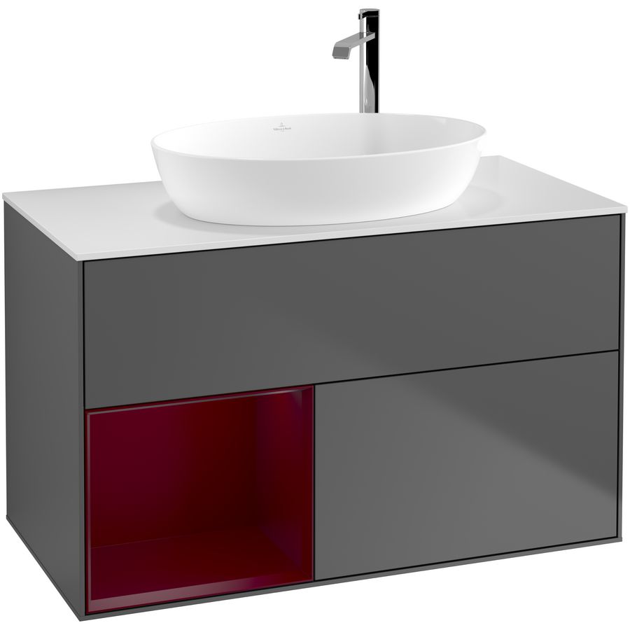 Wastafelonderkast Finion 1000x603x501mm Antr. Matt Lacquer G891HBGK
