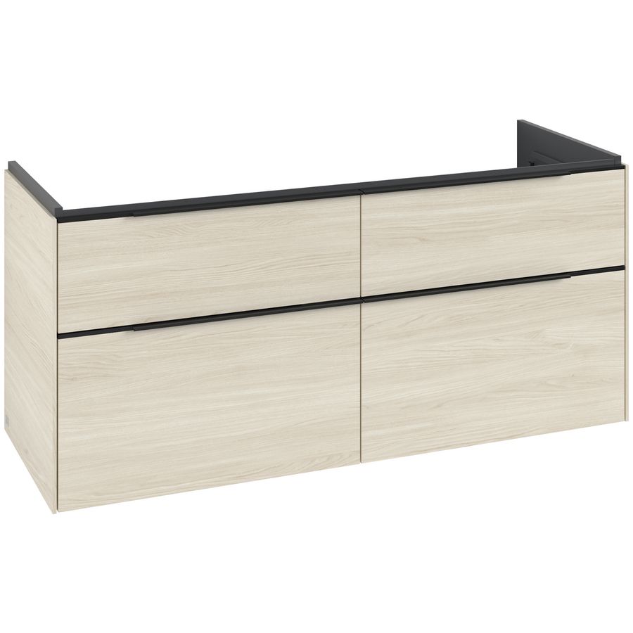 Wastafelonderkastkast SUBWAY 3.0 1272x576x478mm White Oak C60201AA greep Volcano Black