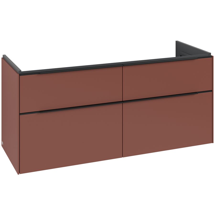 Wastafelonderkastkast SUBWAY 3.0 1272x576x478mm Wine Red C56801AH greep Volcano Black