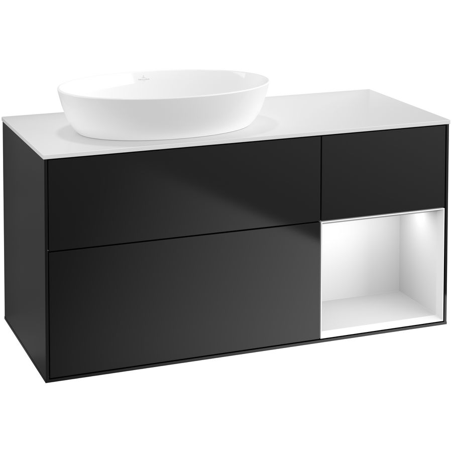 Wastafelonderkast Finion 1200x603x501mm Black Matt Lacquer GA51MTPD