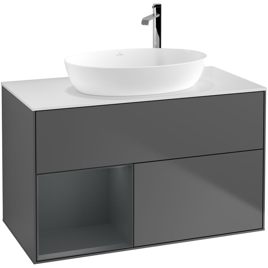 Wastafelonderkast Finion 1000x603x501mm Antr. Matt Lacquer G891HGGK