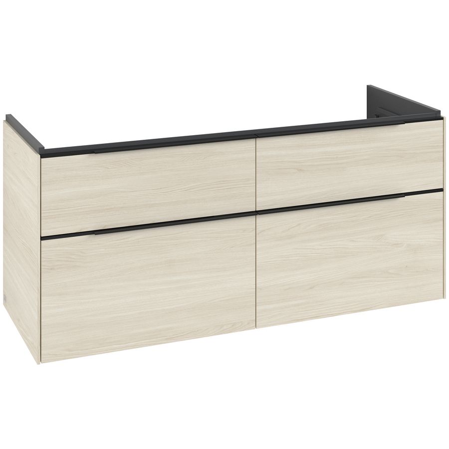 Wastafelonderkastkast SUBWAY 3.0 1272x576x478mm White Oak C602L1AA greep Volcano Black