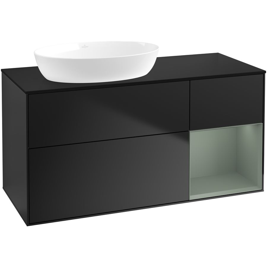 Wastafelonderkast Finion 1200x603x501mm Black Matt Lacquer GA52GMPD