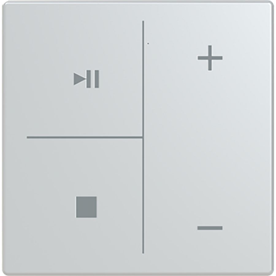 Centraalplaat afdek 4v muziek symb.F/S platform 63 aluzilver (LFMW/A.4.63.11-83)