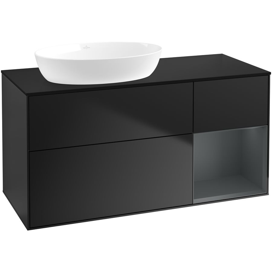 Wastafelonderkast Finion 1200x603x501mm Black Matt Lacquer GA52HGPD