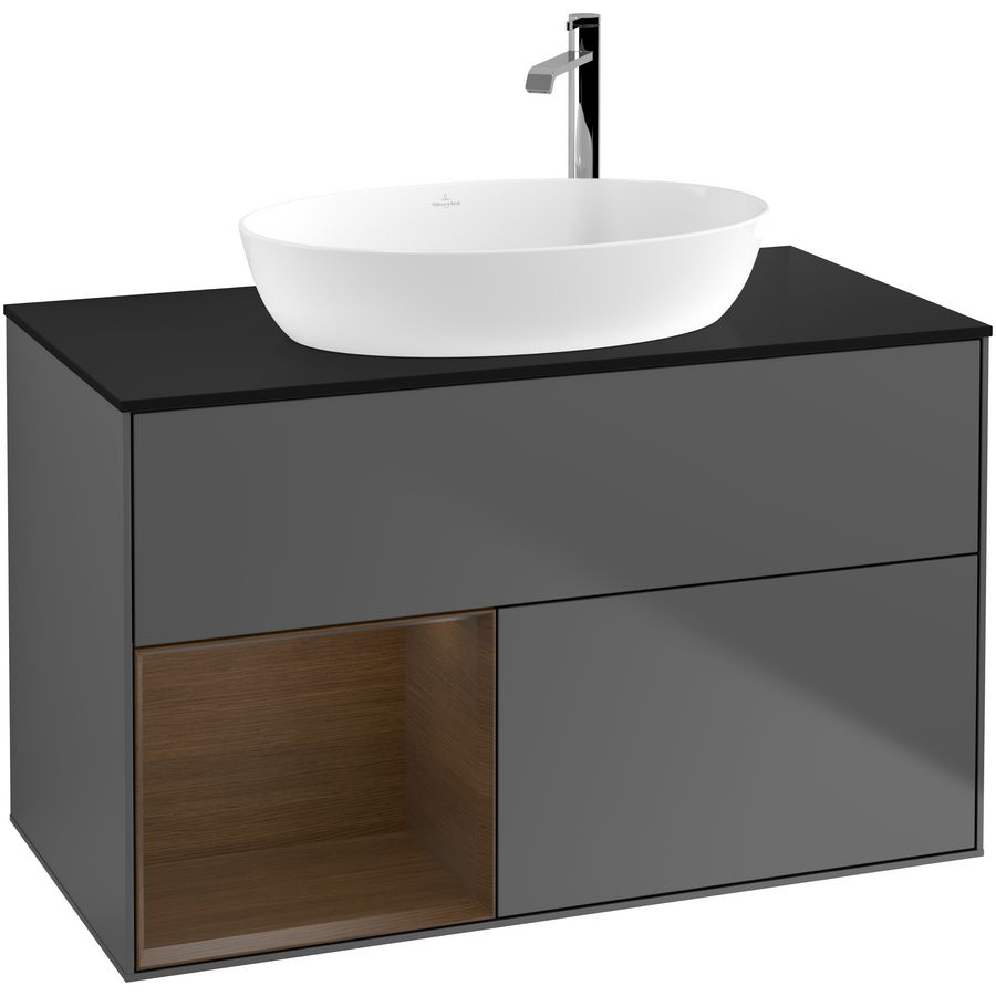 Wastafelonderkast Finion 1000x603x501mm Antr. Matt Lacquer G892GNGK