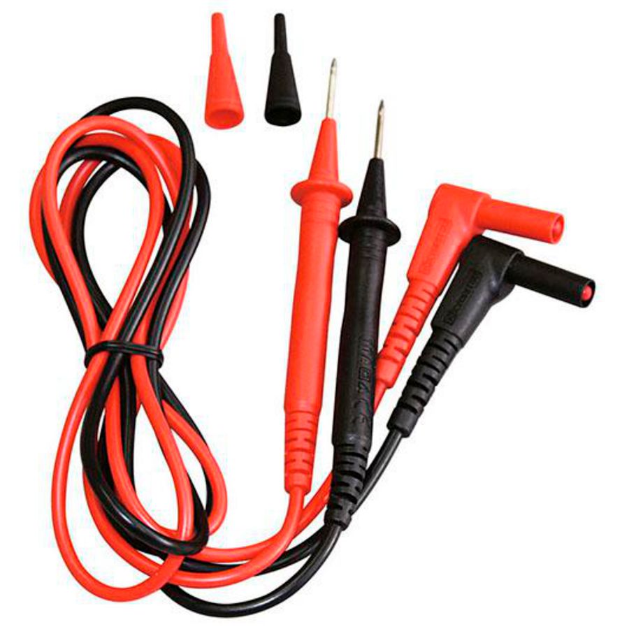 Set meetsnoeren met 2mm pennen, haaks (zwart/rood) PVC