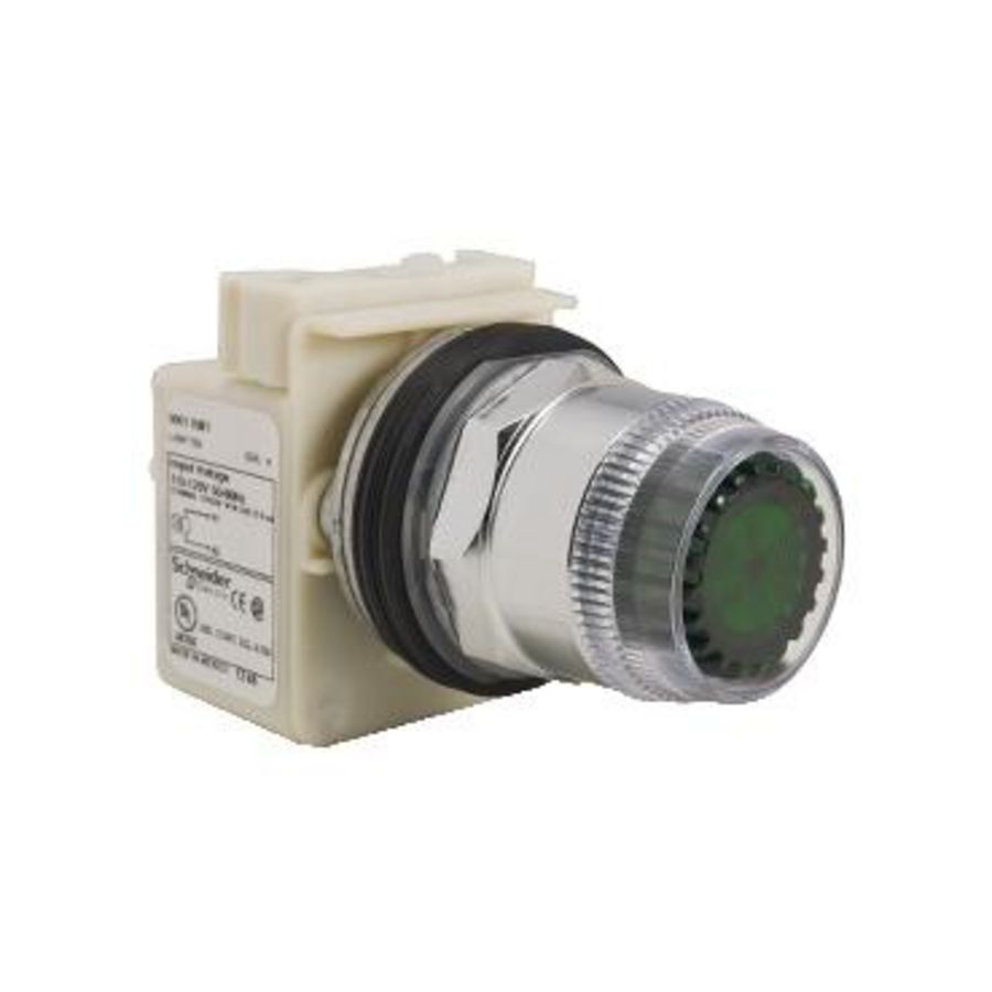 Drukknop Verlicht BA9S Ø30mm 120V AC Groen Harmony 9001K