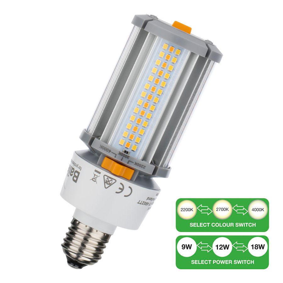 LED-lamp Corn Switch E27 9W-12W 1000lm-2350lm 2200K-4000K