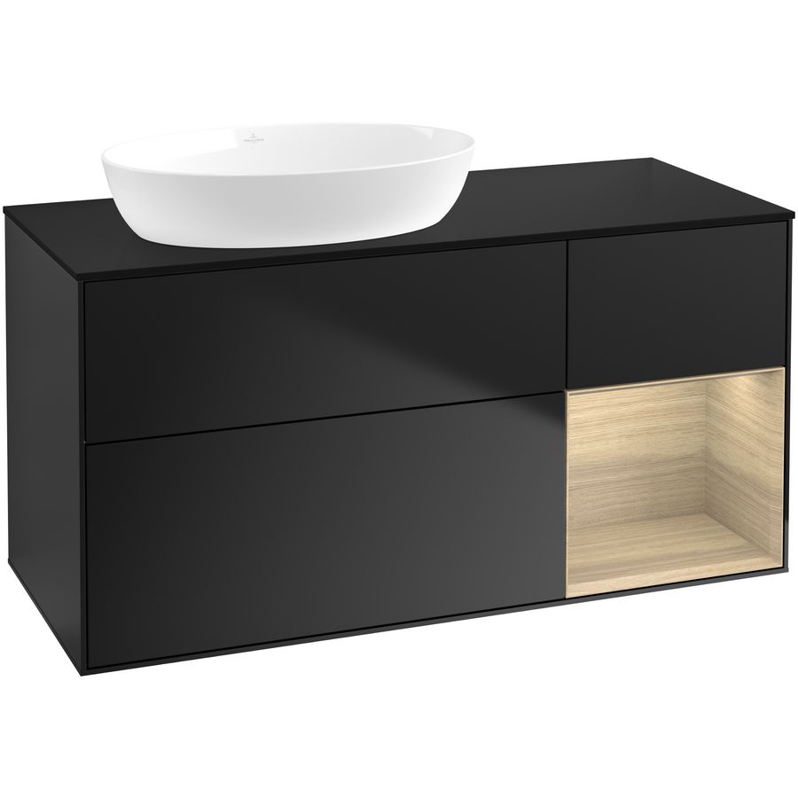 Wastafelonderkast Finion 1200x603x501mm Black Matt Lacquer GA52PCPD