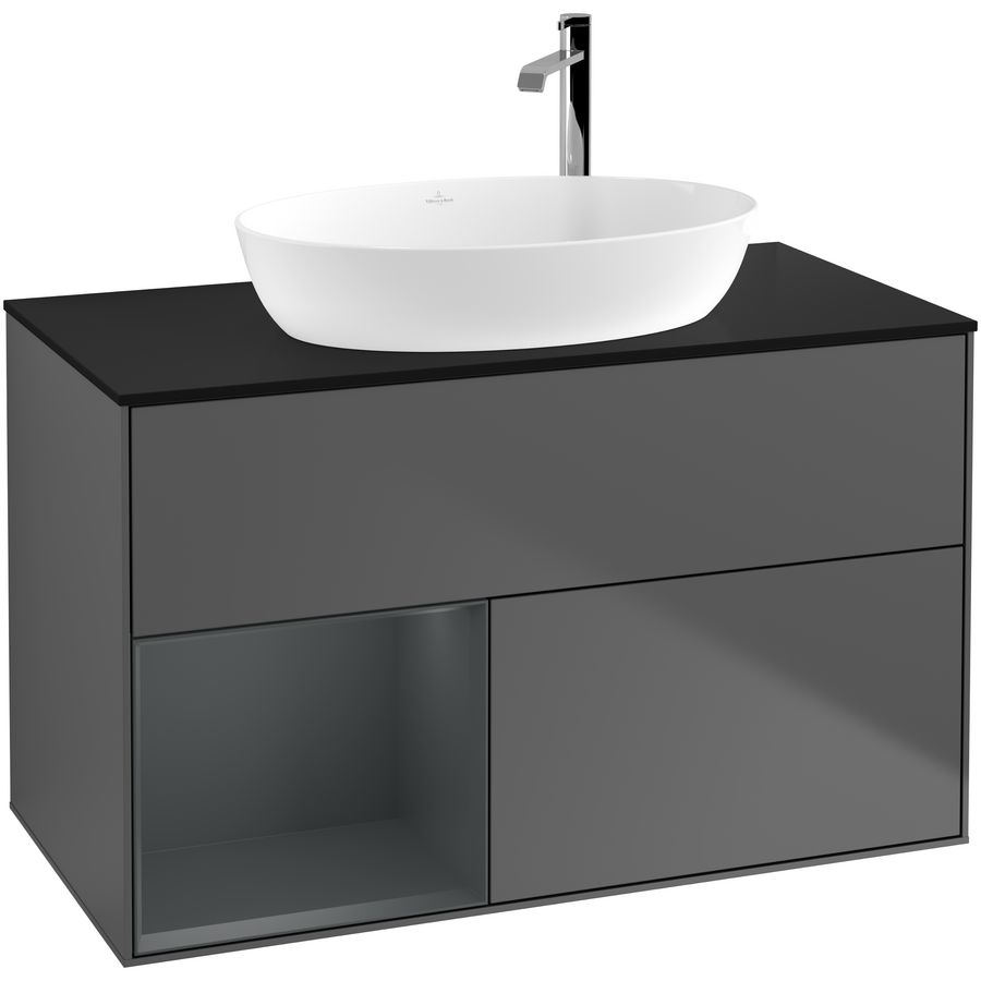 Wastafelonderkast Finion 1000x603x501mm Antr. Matt Lacquer G892HGGK