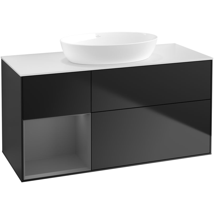 Wastafelonderkast Finion 1200x603x501mm Black Matt Lacquer GA61GKPD