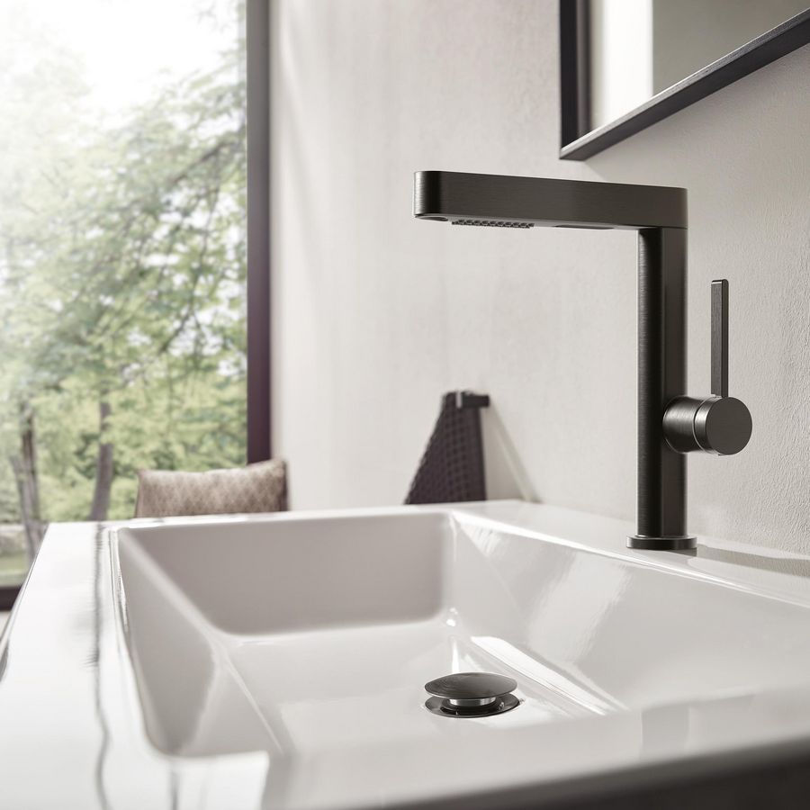 Waste set PushOpen voor wastafel-/bidetkranen 50100340 brushed black chrome