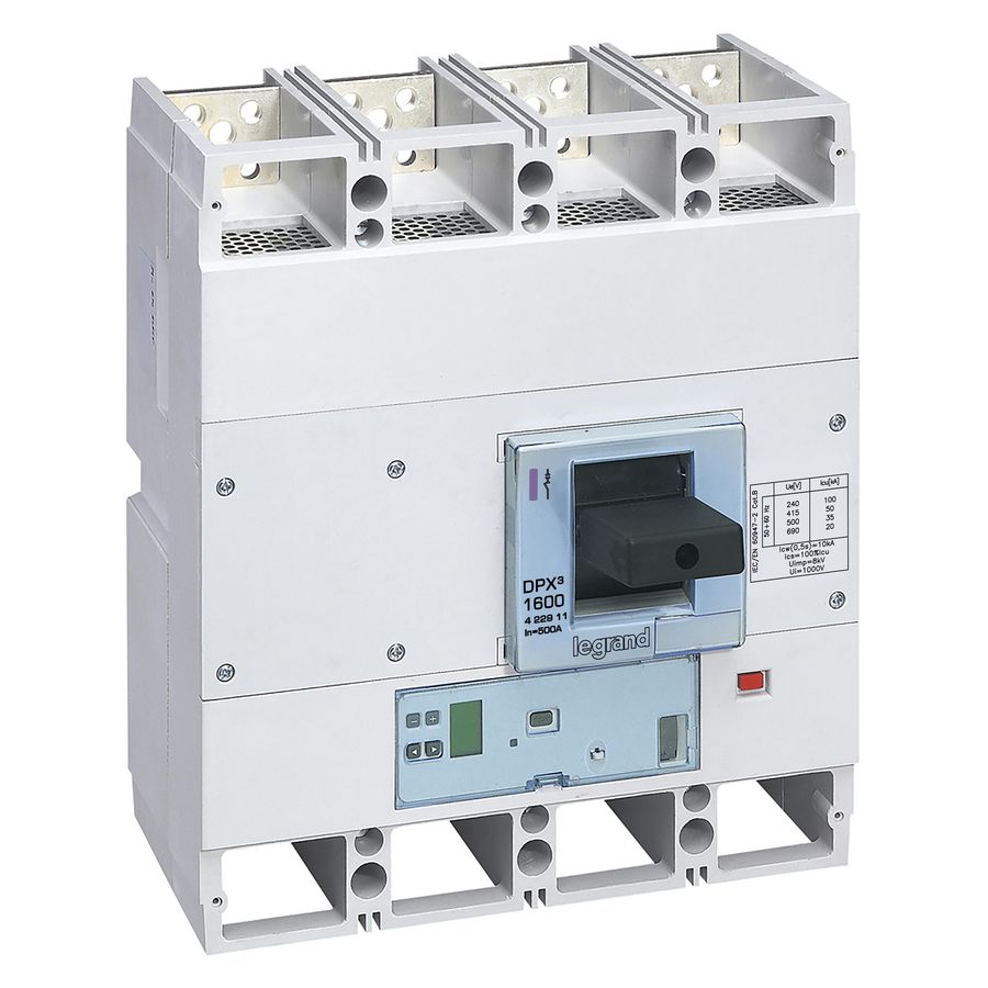 Vermogensschakelaar DPX3 1600 S10+meting 500A 4P 50kA