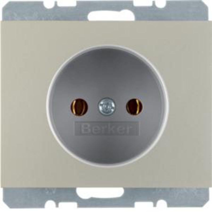 Wandcontactdoos 2P steek berker K.1/K.5 edelstaal