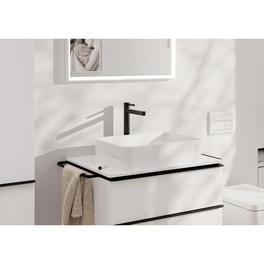 Wastafelmengkraan Finoris 1-hendel 260 CoolStart PO Brushed Black Chrome