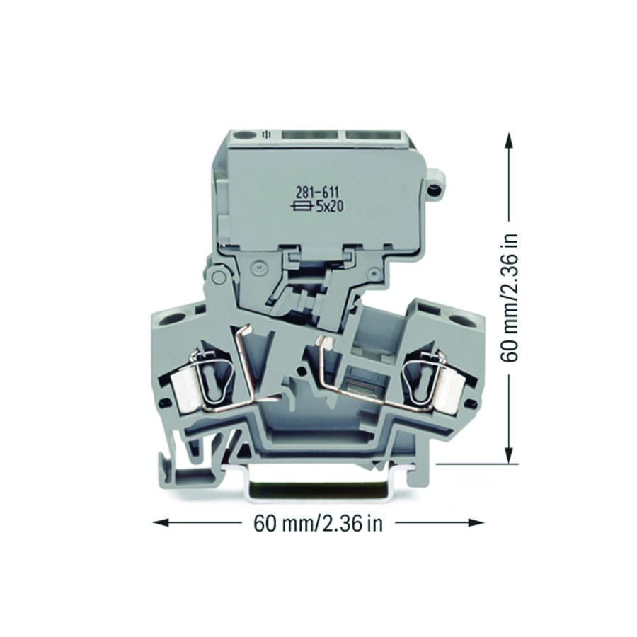 2-draads zekeringsklem zekeringh. 281-611 VVE=50