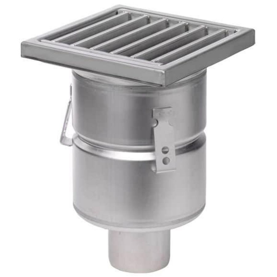 Vloerput Business Line RVS304 200x200mm ou. 75mm staafrooster M125 (max. belasting 12.500kg)