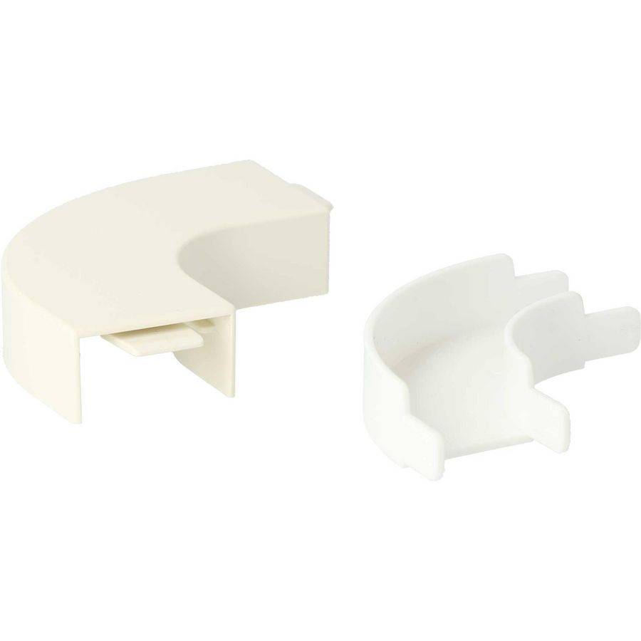 Verticaal hoekstuk leidingkan vlak F25FW creme VVE=50