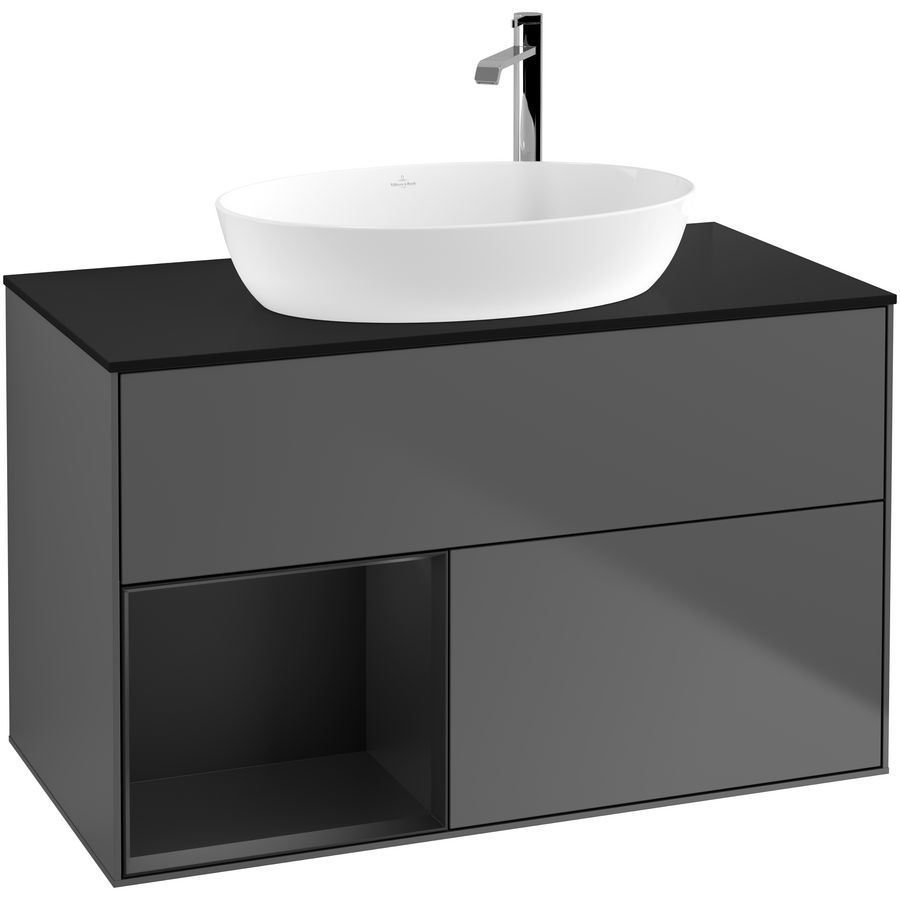 Wastafelonderkast Finion 1000x603x501mm Antr. Matt Lacquer G892PDGK