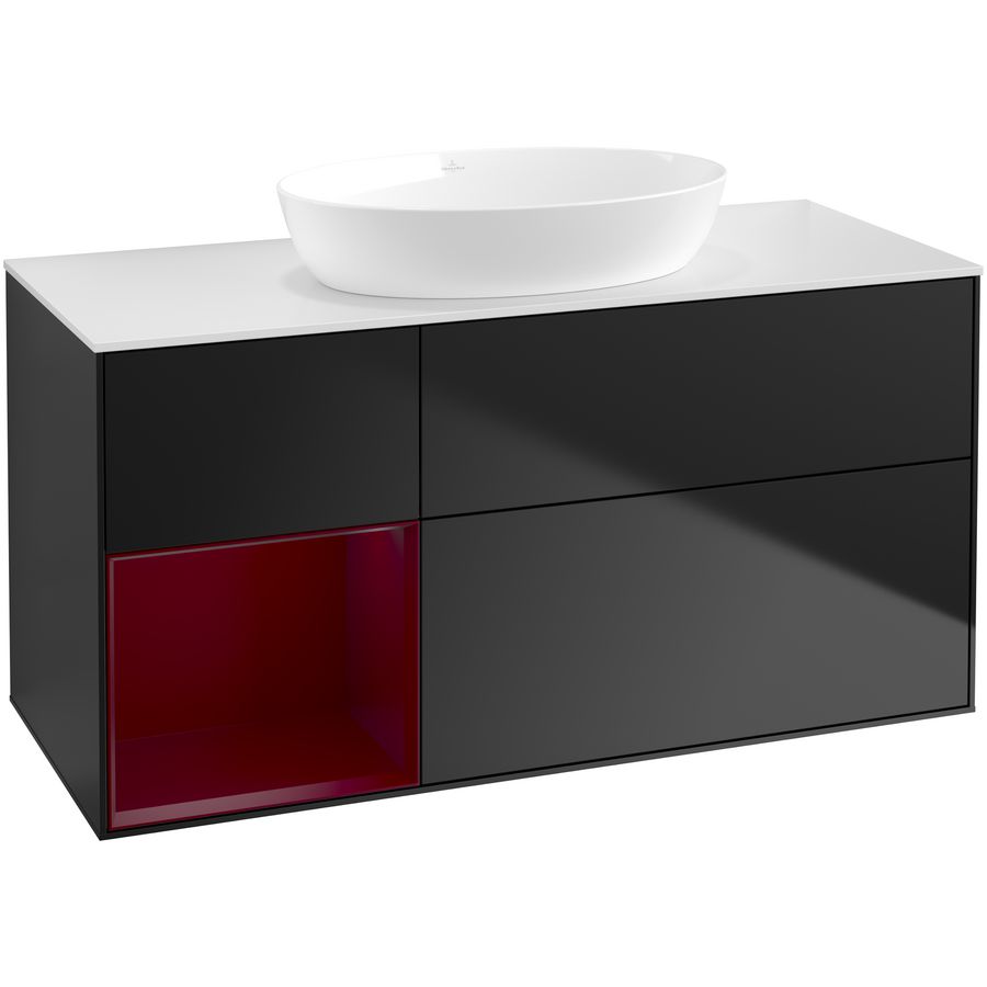 Wastafelonderkast Finion 1200x603x501mm Black Matt Lacquer GA61HBPD