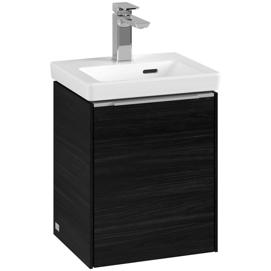 Wastafelonderkastkast SUBWAY 3.0 351x429x309mm Black Oak C58400AB greep alu. glans