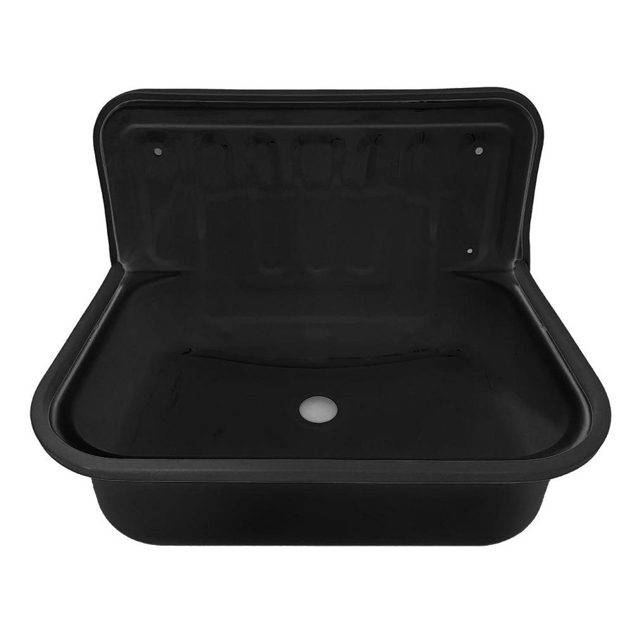 Uitstortgootsteen staal 510x330mm zwart